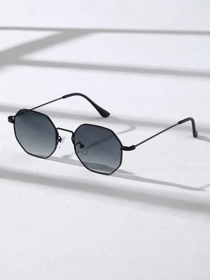 1PC Unisex Classic Metal Geometric Frame Sunglasses For Travel Or Daily Decoration Accessories 5