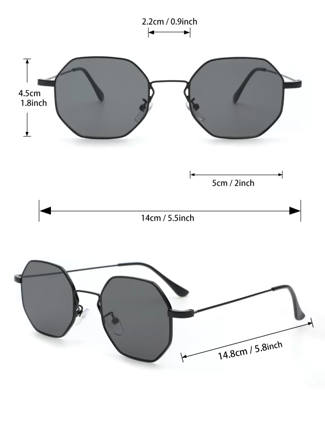 1PC Unisex Classic Metal Geometric Frame Sunglasses For Travel Or Daily Decoration Accessories 6