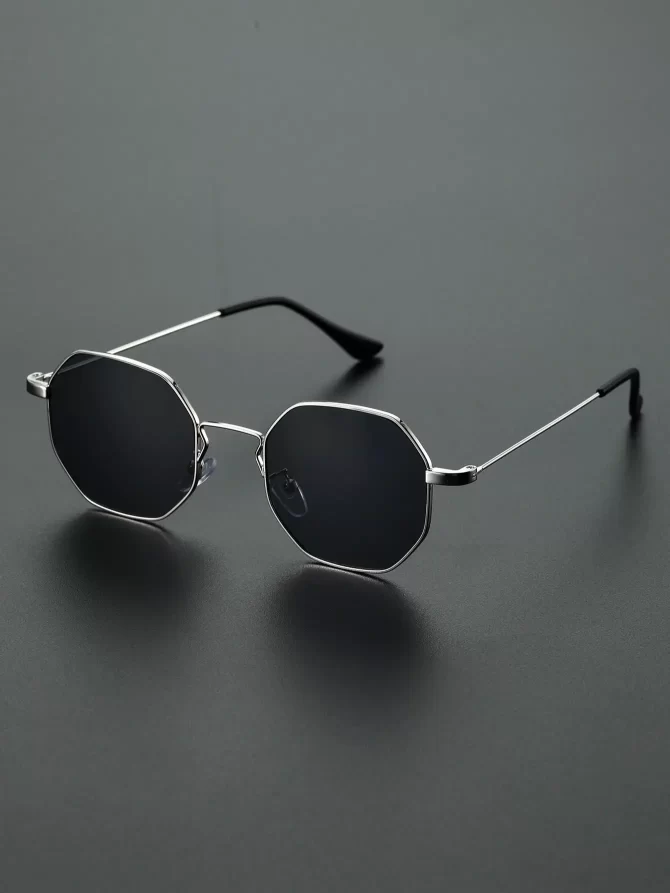 1PC Unisex Classic Metal Geometric Frame Sunglasses For Travel Or Daily Decoration Accessories 3