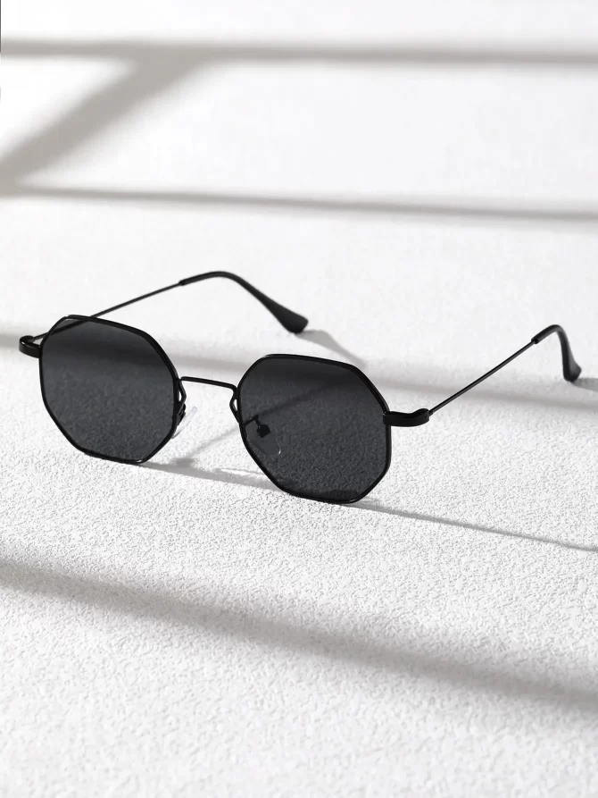 1PC Unisex Classic Metal Geometric Frame Sunglasses For Travel Or Daily Decoration Accessories 1