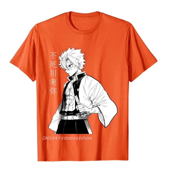 Classic Photo Sanemi Demon Anime Premium Cotton Boy Top T-Shirts Japan Style Tops T Shirt Funny Normal 4