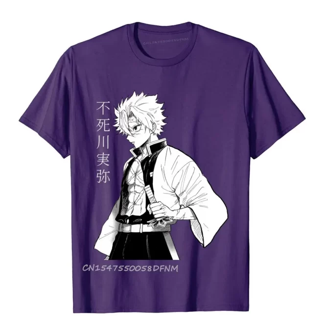 Classic Photo Sanemi Demon Anime Premium Cotton Boy Top T-Shirts Japan Style Tops T Shirt Funny Normal 2