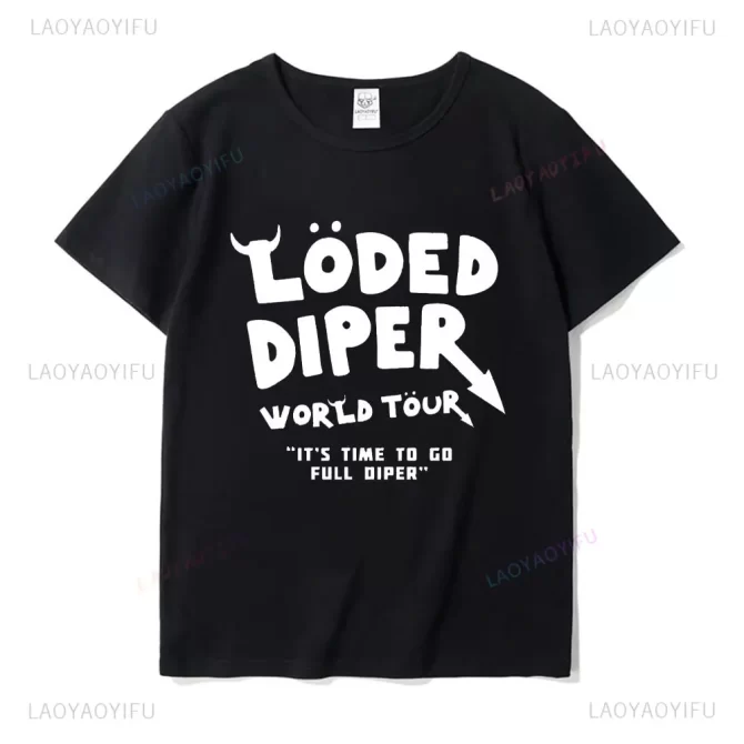 Funny Clothes LODED DIPER DIARY OF A WIMP KID Printed T-shirt Tops Men Women Summer Comfortable Tops Unisex Street Fashion 6