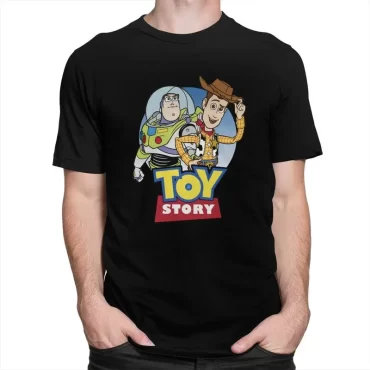 Toy Story Woody Buzz Lightyear Tshirt Men Short Sleeved Print T Shirt Unique T-shirts Fitted Soft Cotton Tees Clothes 2