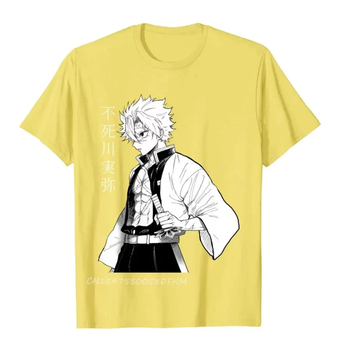 Classic Photo Sanemi Demon Anime Premium Cotton Boy Top T-Shirts Japan Style Tops T Shirt Funny Normal 5