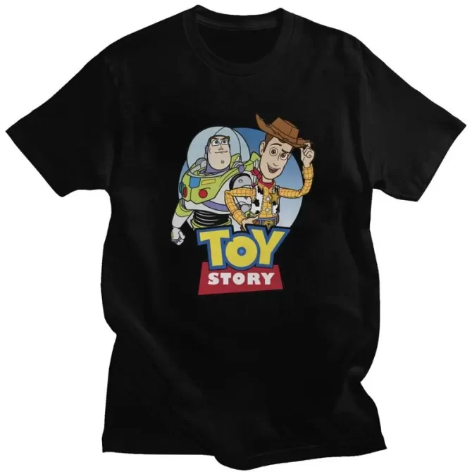 Toy Story Woody Buzz Lightyear Tshirt Men Short Sleeved Print T Shirt Unique T-shirts Fitted Soft Cotton Tees Clothes 1