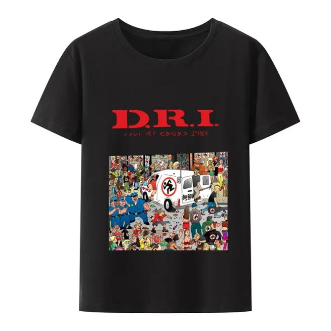 Dirty Rotten Imbeciles D.R.I. T Band Logo  Shirt Skanker Band  New   Mens Black T-shirt for Men Hip-hop  Men Clothing 5