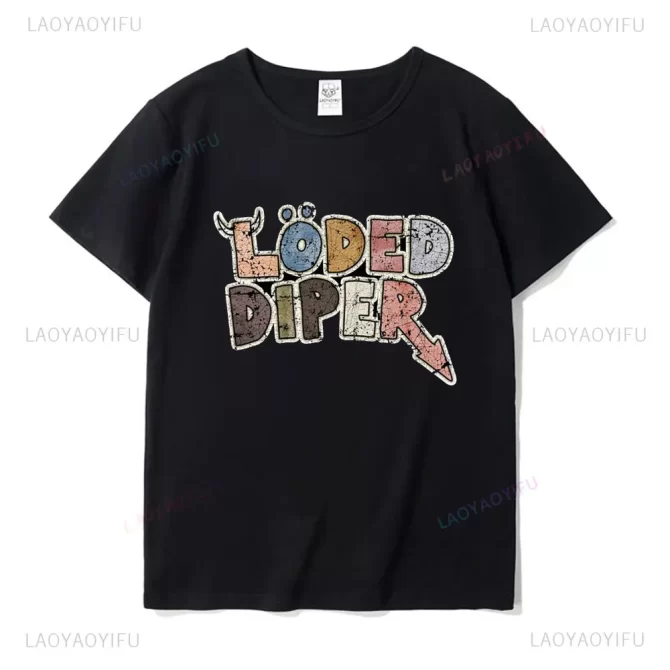 Funny Clothes LODED DIPER DIARY OF A WIMP KID Printed T-shirt Tops Men Women Summer Comfortable Tops Unisex Street Fashion 5