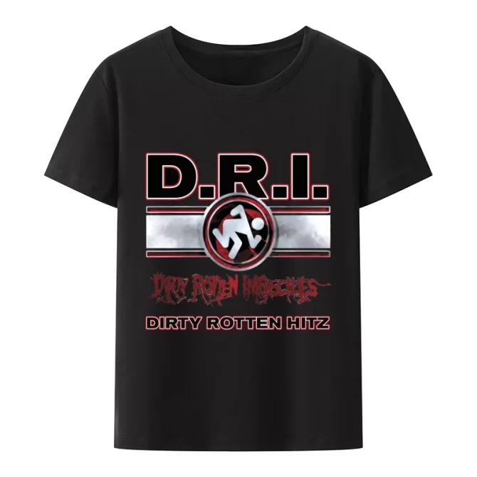 Dirty Rotten Imbeciles D.R.I. T Band Logo  Shirt Skanker Band  New   Mens Black T-shirt for Men Hip-hop  Men Clothing 3