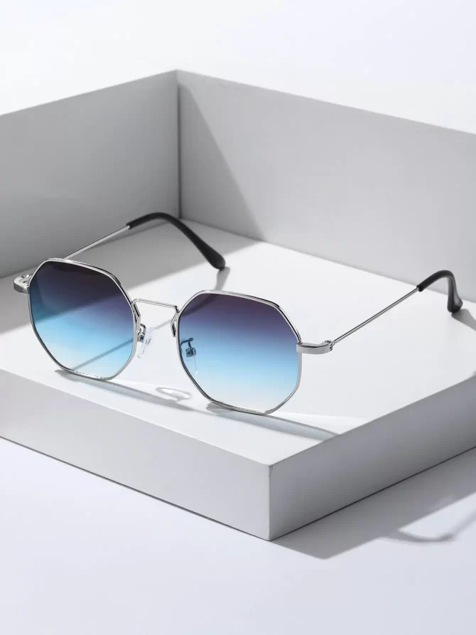 1PC Unisex Classic Metal Geometric Frame Sunglasses For Travel Or Daily Decoration Accessories 2